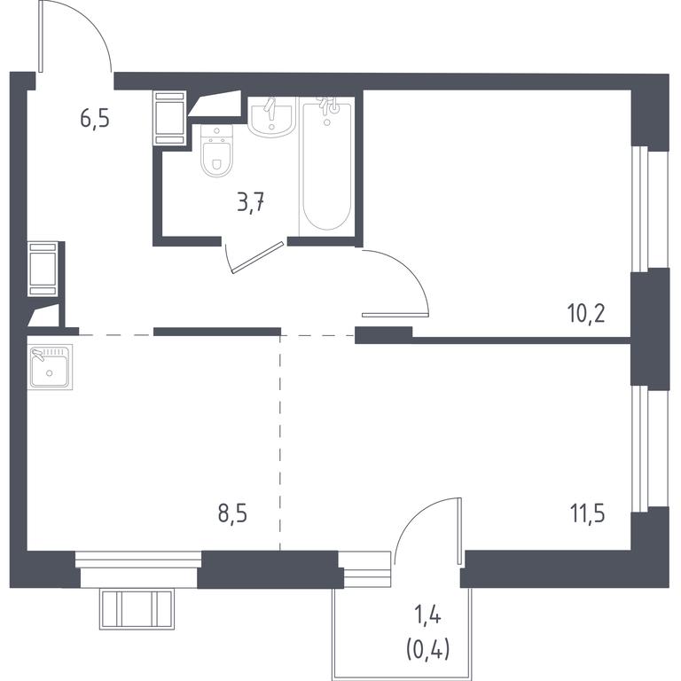 Apartment Sale, 42.6 sq. m. at Liubertsy, ulitsa Kamova, 5к1, Lyubertsy, Moscow Region, Russia #1 Apartment Sale, 42.6 sq. m. at Liubertsy, ulitsa Kamova, 5к1, Lyubertsy, Moscow Region, Russia #1