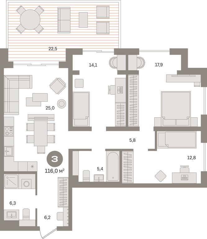 Продажа 3-комн. квартиры, 117,3 м² в ЖК «Квартал «МОНС»», Огородный проезд, Москва, Россия #1 Продажа 3-комн. квартиры, 117,3 м² в ЖК «Квартал «МОНС»», Огородный проезд, Москва, Россия #1