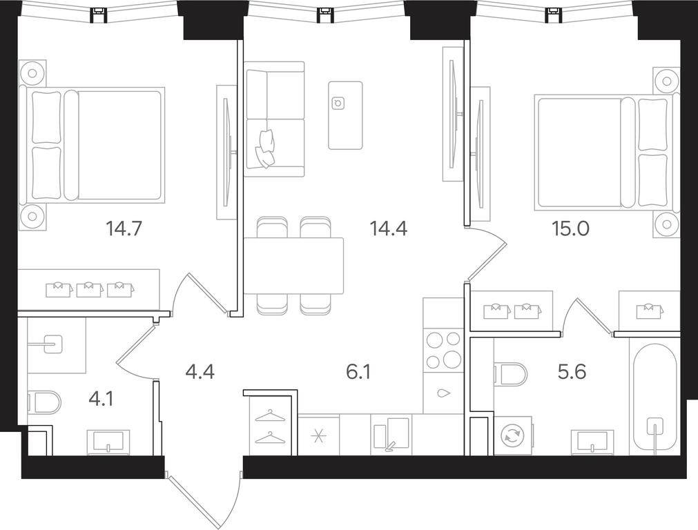 2-BD Apartment Sale, 64.3 sq. m. at Mangazeya na Tulskoy, Bolshaya Tulskaya Street, Moscow, Russia #1 2-BD Apartment Sale, 64.3 sq. m. at Mangazeya na Tulskoy, Bolshaya Tulskaya Street, Moscow, Russia #1