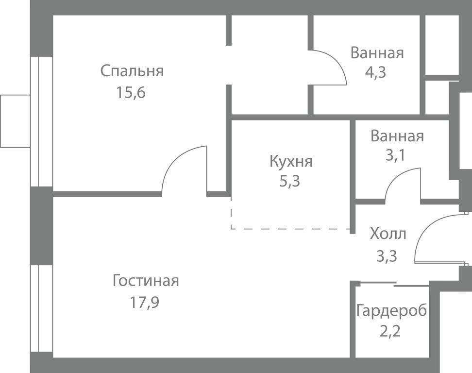 2-BD Apartment Sale, 51.7平方米 at Stellar City, Skolkovskoye Highway, 1, Moscow, Russia #1