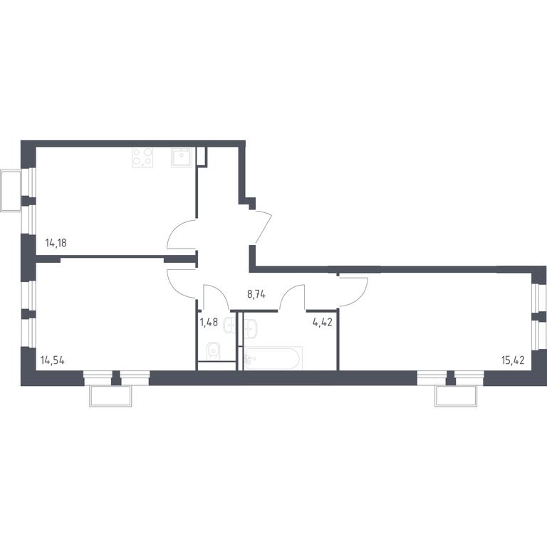 1-BD Apartment Sale, 58.88 sq. m. at Kvartal Strogino, zhiloy kompleks Kvartal Strogino, Krasnogorsk, Moscow Region, Russia #1 1-BD Apartment Sale, 58.88 sq. m. at Kvartal Strogino, zhiloy kompleks Kvartal Strogino, Krasnogorsk, Moscow Region, Russia #1