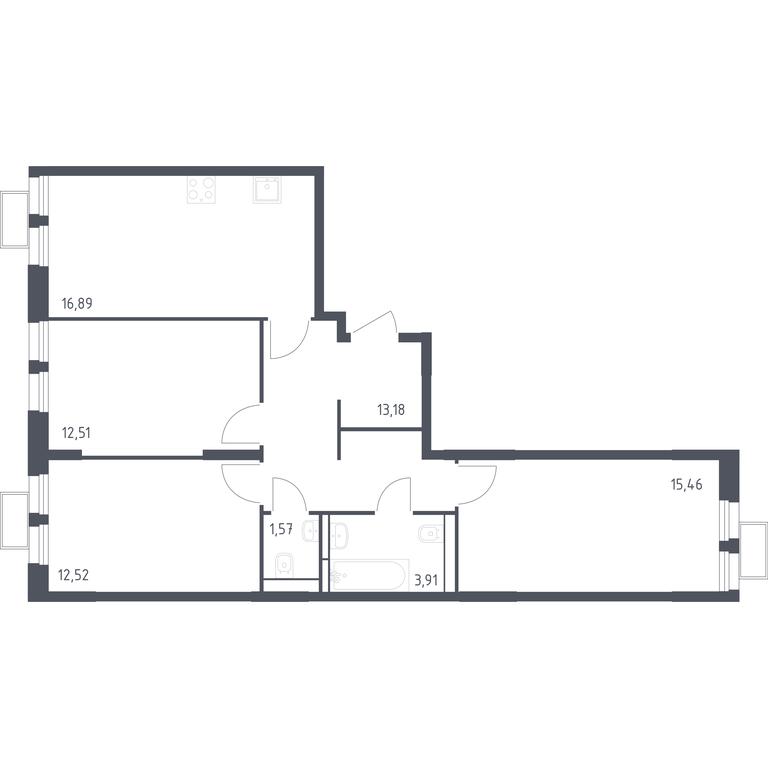 2-BD Apartment Sale, 76.04 sq. m. at Kvartal Strogino, zhiloy kompleks Kvartal Strogino, Krasnogorsk, Moscow Region, Russia #1 2-BD Apartment Sale, 76.04 sq. m. at Kvartal Strogino, zhiloy kompleks Kvartal Strogino, Krasnogorsk, Moscow Region, Russia #1