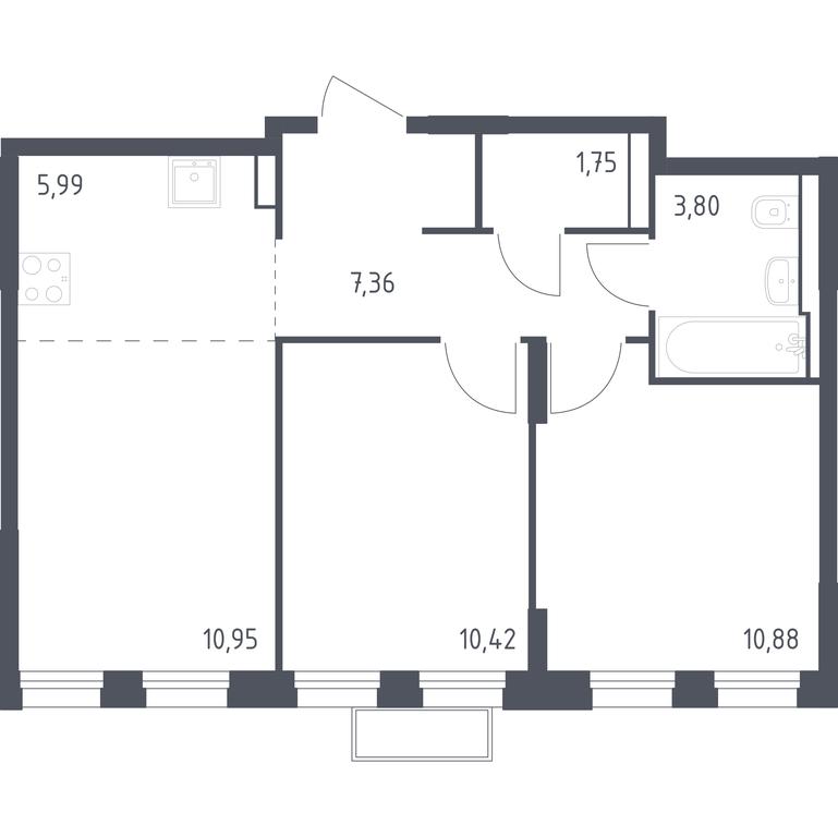 1-BD Apartment Sale, 51.26平方米 at Kvartal Strogino, zhiloy kompleks Kvartal Strogino, Krasnogorsk, Moscow Region, Russia #1 1-BD Apartment Sale, 51.26平方米 at Kvartal Strogino, zhiloy kompleks Kvartal Strogino, Krasnogorsk, Moscow Region, Russia #1