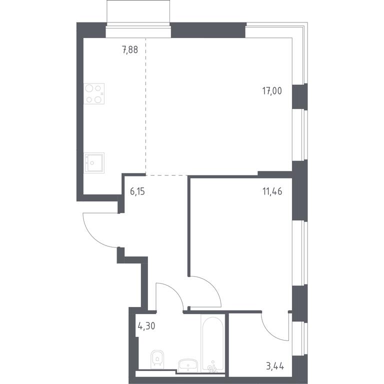 Apartment Sale, 50.23 sq. m. at Kvartal Domashnij, Donetskaya Street, 30с11, Moscow, Russia #1