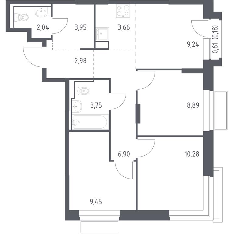 2-BD Apartment Sale, 61.32 sq. m. at Dolina Yauzy, Trudovaya Street, 23, Mytischi, Moscow Region, Russia #1 2-BD Apartment Sale, 61.32 sq. m. at Dolina Yauzy, Trudovaya Street, 23, Mytischi, Moscow Region, Russia #1