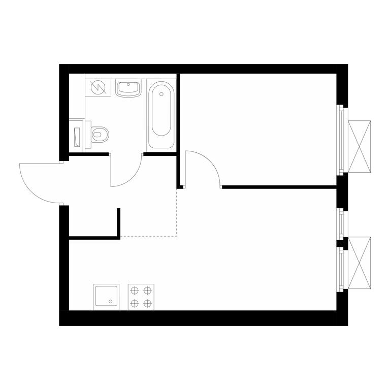 1-BD Apartment Sale, 32.2 sq. m. at Mitinskiy Les, Muravskaya Street, 44А, Moscow, Russia #1 1-BD Apartment Sale, 32.2 sq. m. at Mitinskiy Les, Muravskaya Street, 44А, Moscow, Russia #1