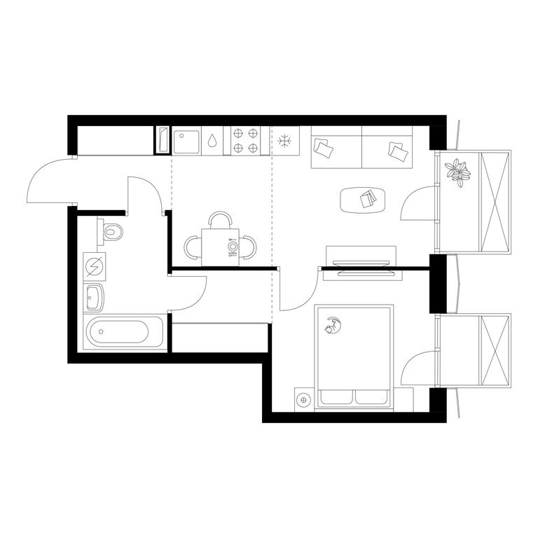 1-BD Apartment Sale, 34.9 sq. m. at Irtyshskiy Kvartal, 2nd Irtyshsky Drive, Moscow, Russia #1 1-BD Apartment Sale, 34.9 sq. m. at Irtyshskiy Kvartal, 2nd Irtyshsky Drive, Moscow, Russia #1