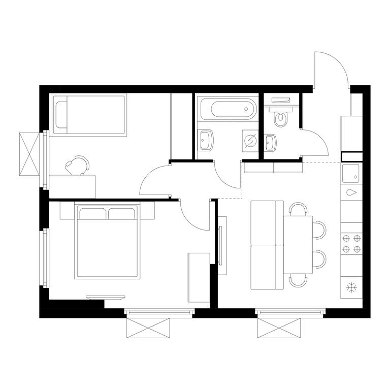 2-BD Apartment Sale, 48.1 sq. m. at Yaroslavskij kvartal, Yaroslavskiy Drive, 116, Korolyov, Moscow Region, Russia #1 2-BD Apartment Sale, 48.1 sq. m. at Yaroslavskij kvartal, Yaroslavskiy Drive, 116, Korolyov, Moscow Region, Russia #1