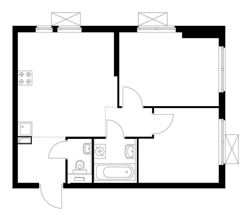 2-BD Apartment Sale, 48平方米 at Vtoroy Nagatinskiy, 2nd Nagatinsky Drive, 2к1, Moscow, Russia #1 2-BD Apartment Sale, 48平方米 at Vtoroy Nagatinskiy, 2nd Nagatinsky Drive, 2к1, Moscow, Russia #1
