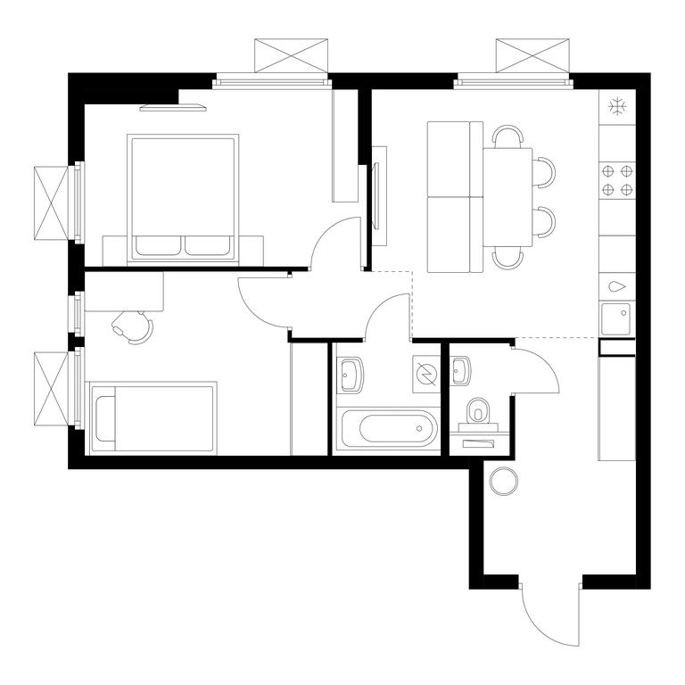 2-BD Apartment Sale, 54.5 sq. m. at Yaroslavskij kvartal, Yaroslavskiy Drive, 116, Korolyov, Moscow Region, Russia #1 2-BD Apartment Sale, 54.5 sq. m. at Yaroslavskij kvartal, Yaroslavskiy Drive, 116, Korolyov, Moscow Region, Russia #1
