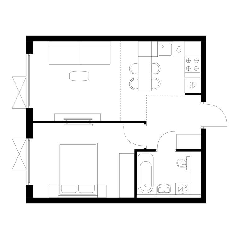 1-BD Apartment Sale, 37.8平方米 at Yauza Park, ulitsa Kolontsova, 4, Mytischi, Moscow Region, Russia #1