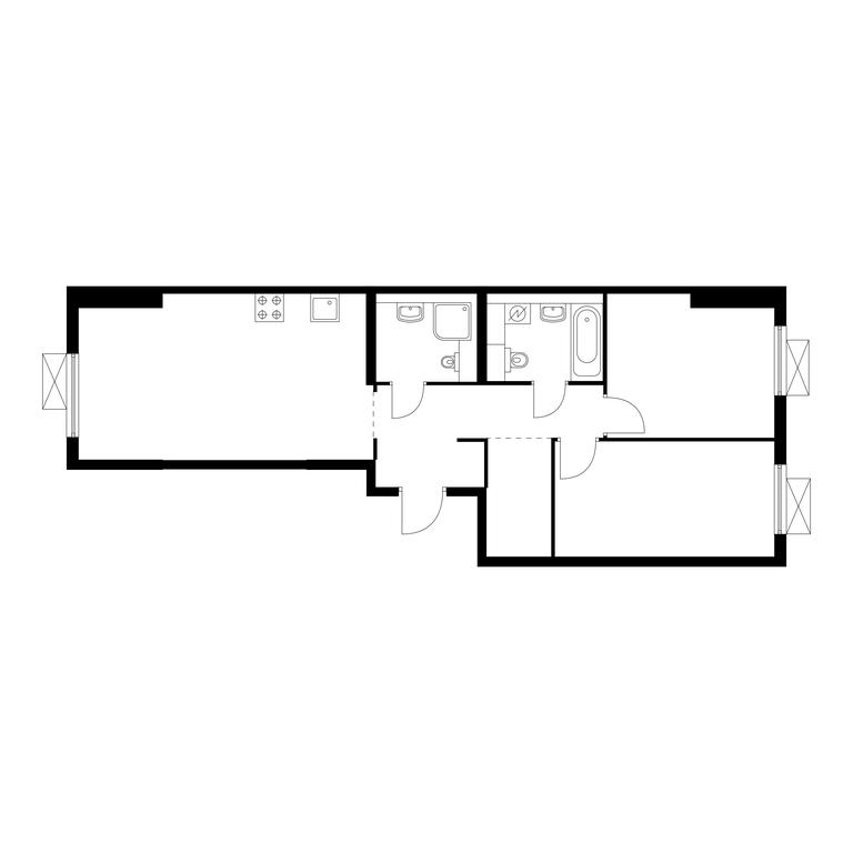 2-BD Apartment Sale, 62.4平方米 at Liublinskiy Park, Lyublinskaya Street, 78к2, Moscow, Russia #1 2-BD Apartment Sale, 62.4平方米 at Liublinskiy Park, Lyublinskaya Street, 78к2, Moscow, Russia #1