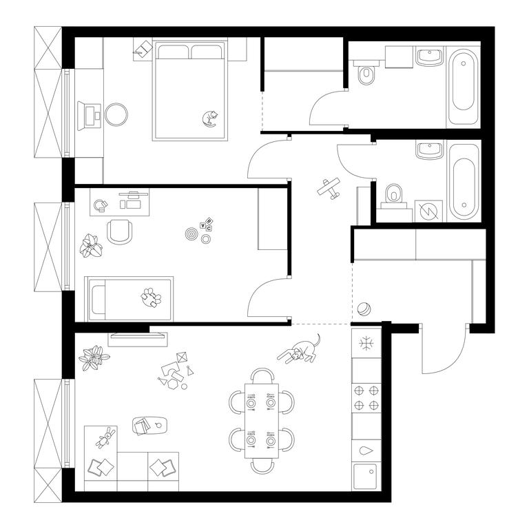 2-BD Apartment Sale, 65.5 sq. m. at Plehanova 11, Plekhanova Street, 13с6, Moscow, Russia #2 2-BD Apartment Sale, 65.5 sq. m. at Plehanova 11, Plekhanova Street, 13с6, Moscow, Russia #2