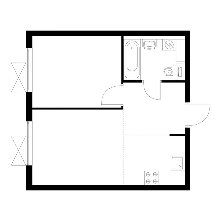 1-BD Apartment Sale, 36.2 sq. m. at Belaya Dacha Park, mikrorayon Parkovy, 1, Kotelniki, Moscow Region, Russia #1