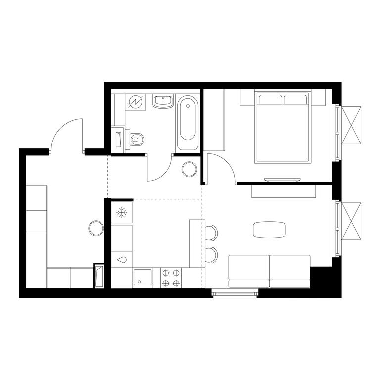 1-BD Apartment Sale, 41 sq. m. at Yunino, Mostotresta Street, 10, Scherbinka, Moscow, Russia #1 1-BD Apartment Sale, 41 sq. m. at Yunino, Mostotresta Street, 10, Scherbinka, Moscow, Russia #1