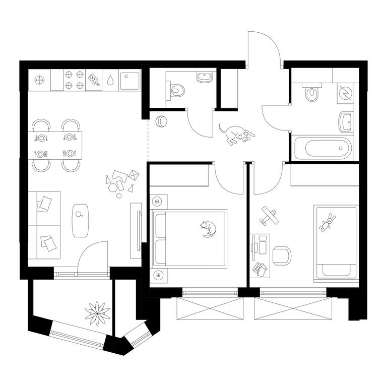 2-BD Apartment Sale, 49.1 sq. m. at Michurinskiy Park, Ozyornaya Street, 44А, Moscow, Russia #1 2-BD Apartment Sale, 49.1 sq. m. at Michurinskiy Park, Ozyornaya Street, 44А, Moscow, Russia #1