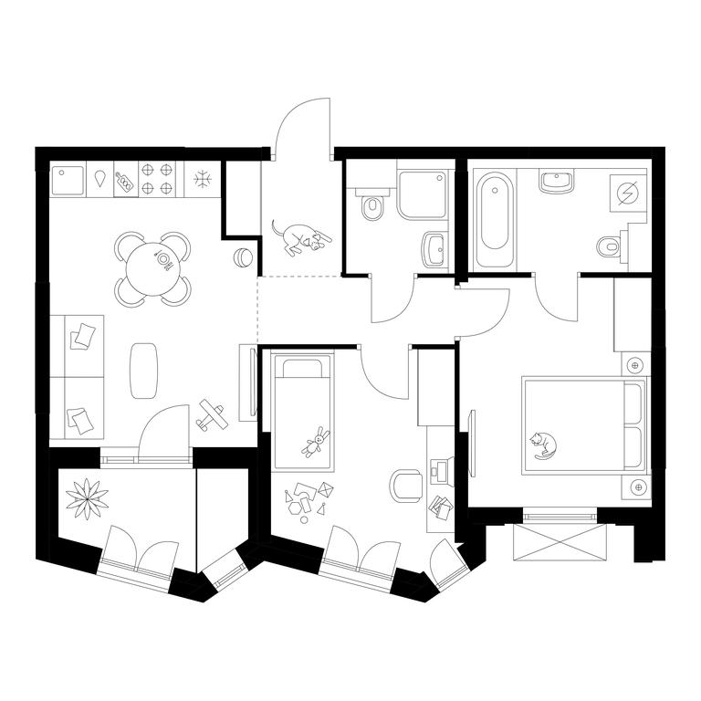 2-BD Apartment Sale, 51.6 sq. m. at Michurinskiy Park, Ozyornaya Street, 44А, Moscow, Russia #1 2-BD Apartment Sale, 51.6 sq. m. at Michurinskiy Park, Ozyornaya Street, 44А, Moscow, Russia #1
