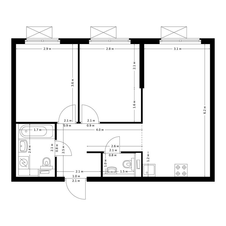 2-BD Apartment Sale, 52 sq. m. at Zhulebino Park, Lyotchika Laryushina Street, 6к1, Lyubertsy, Moscow Region, Russia #1 2-BD Apartment Sale, 52 sq. m. at Zhulebino Park, Lyotchika Laryushina Street, 6к1, Lyubertsy, Moscow Region, Russia #1