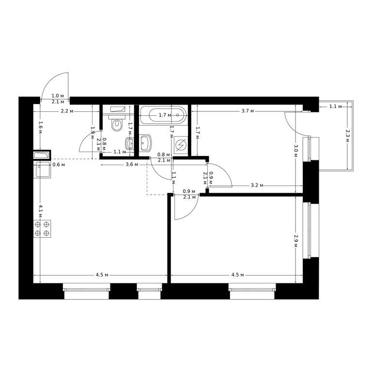 2-BD Apartment Sale, 53.2 sq. m. at Polar, Polyarnaya Street, 39Б, Moscow, Russia #1 2-BD Apartment Sale, 53.2 sq. m. at Polar, Polyarnaya Street, 39Б, Moscow, Russia #1