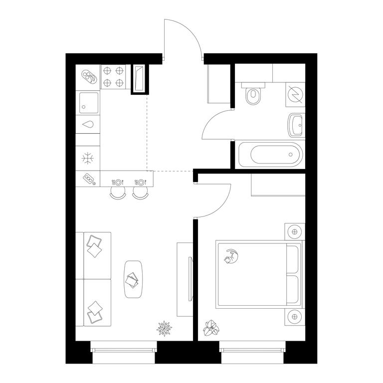 1-BD Apartment Sale, 34.6 sq. m. at Polar, Polyarnaya Street, 39Б, Moscow, Russia #2 1-BD Apartment Sale, 34.6 sq. m. at Polar, Polyarnaya Street, 39Б, Moscow, Russia #2