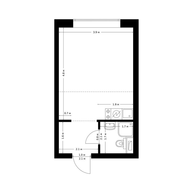 Apartment Sale, 25.3 sq. m. at Polar, Polyarnaya Street, 39Б, Moscow, Russia #1