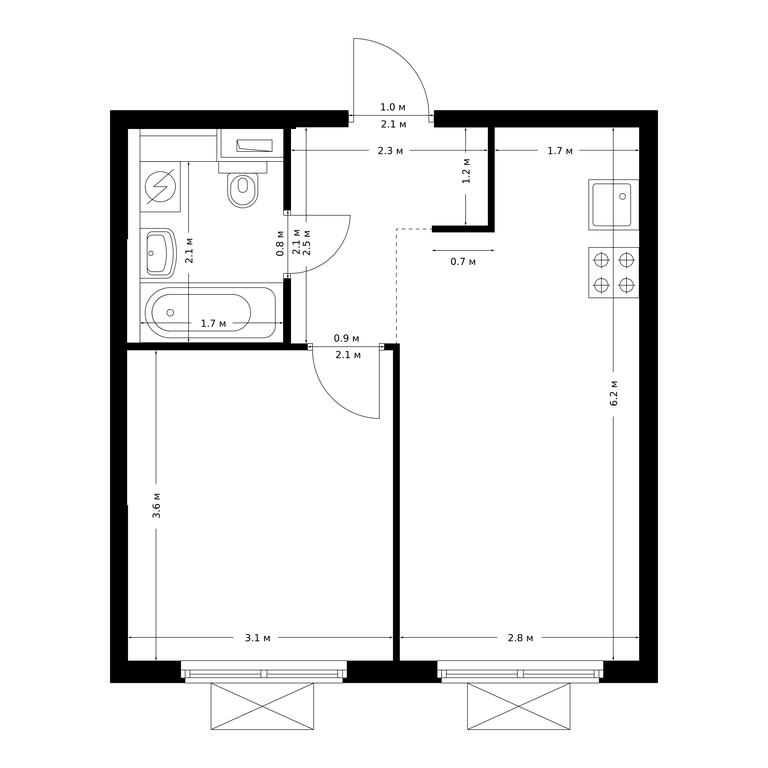 1-BD Apartment Sale, 35.6 sq. m. at Bolshaya Akademicheskaya 85, 3rd Nizhnelikhoborsky Drive, 1с16, Moscow, Russia #1 1-BD Apartment Sale, 35.6 sq. m. at Bolshaya Akademicheskaya 85, 3rd Nizhnelikhoborsky Drive, 1с16, Moscow, Russia #1