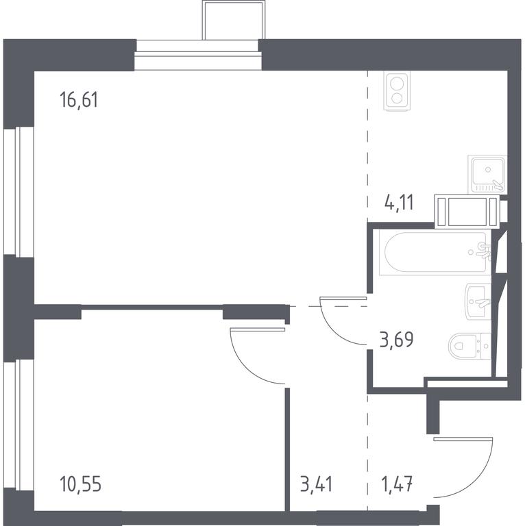 Apartment Sale, 39.4平方米 at Prigorod Lesnoe, Molodyozhny bulvar, 6, derevnya Misaylovo, Leninskiy City District, Moscow Region, Russia #1