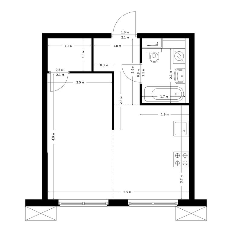 1-BD Apartment Sale, 32.6 sq. m. at Bolshaya Akademicheskaya 85, 3rd Nizhnelikhoborsky Drive, 1с16, Moscow, Russia #1 1-BD Apartment Sale, 32.6 sq. m. at Bolshaya Akademicheskaya 85, 3rd Nizhnelikhoborsky Drive, 1с16, Moscow, Russia #1