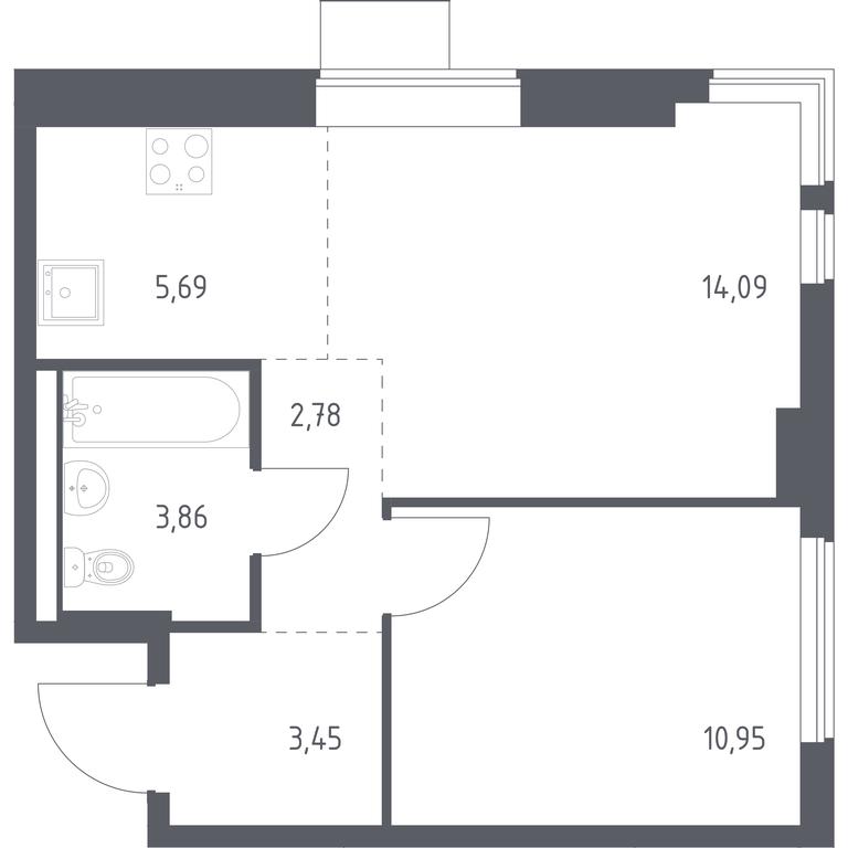 Apartment Sale, 40.82 sq. m. at Gorki Park, Shkolnaya ulitsa, 2, derevnya Korobovo, Leninskiy City District, Moscow Region, Russia #1 Apartment Sale, 40.82 sq. m. at Gorki Park, Shkolnaya ulitsa, 2, derevnya Korobovo, Leninskiy City District, Moscow Region, Russia #1