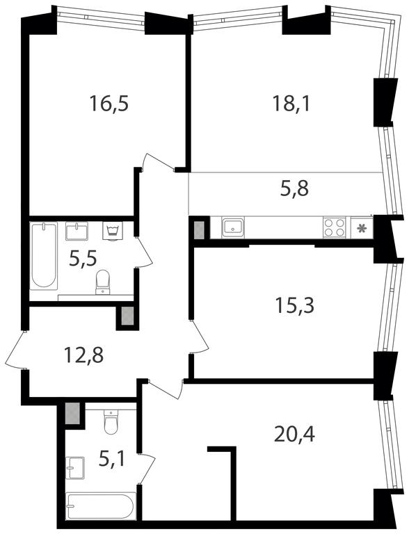 3-BD Apartment Sale, 99.5平方米 at Petrovskiy Park II, Stary Petrovsko-Razumovsky Drive, 1/23, Moscow, Russia #1 3-BD Apartment Sale, 99.5平方米 at Petrovskiy Park II, Stary Petrovsko-Razumovsky Drive, 1/23, Moscow, Russia #1