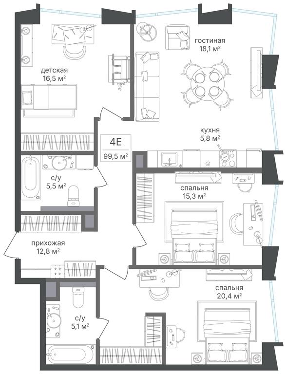 3-BD Apartment Sale, 99.5平方米 at Petrovskiy Park II, Stary Petrovsko-Razumovsky Drive, 1/23, Moscow, Russia #2 3-BD Apartment Sale, 99.5平方米 at Petrovskiy Park II, Stary Petrovsko-Razumovsky Drive, 1/23, Moscow, Russia #2