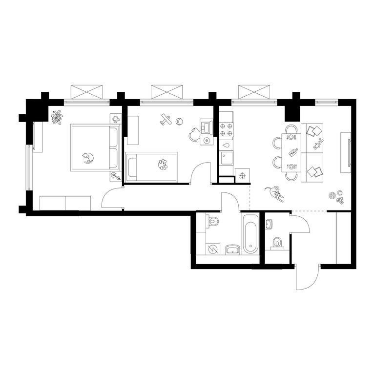 2-BD Apartment Sale, 58.8 sq. m. at Zelionyi Park, 687-y proyezd, 15с2, Zelenograd, Moscow, Russia #1 2-BD Apartment Sale, 58.8 sq. m. at Zelionyi Park, 687-y proyezd, 15с2, Zelenograd, Moscow, Russia #1