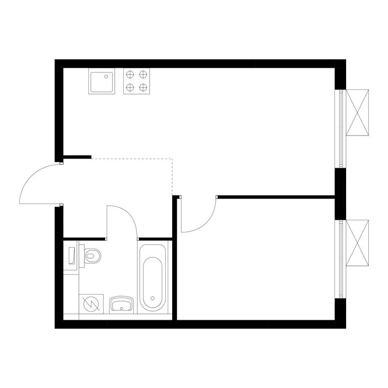 1-BD Apartment Sale, 33.8 sq. m. at Yunino, Mostotresta Street, 10, Scherbinka, Moscow, Russia #1