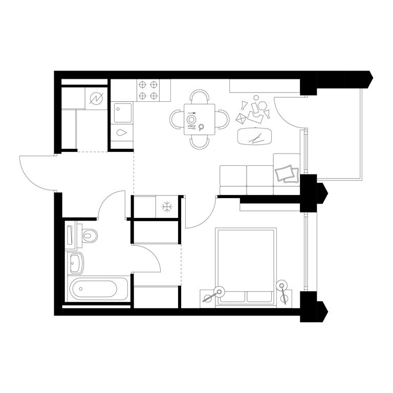 1-BD Apartment Sale, 36.7平方米 at Businovskiy Park, Izhorskaya Street, 6с5, Moscow, Russia #1