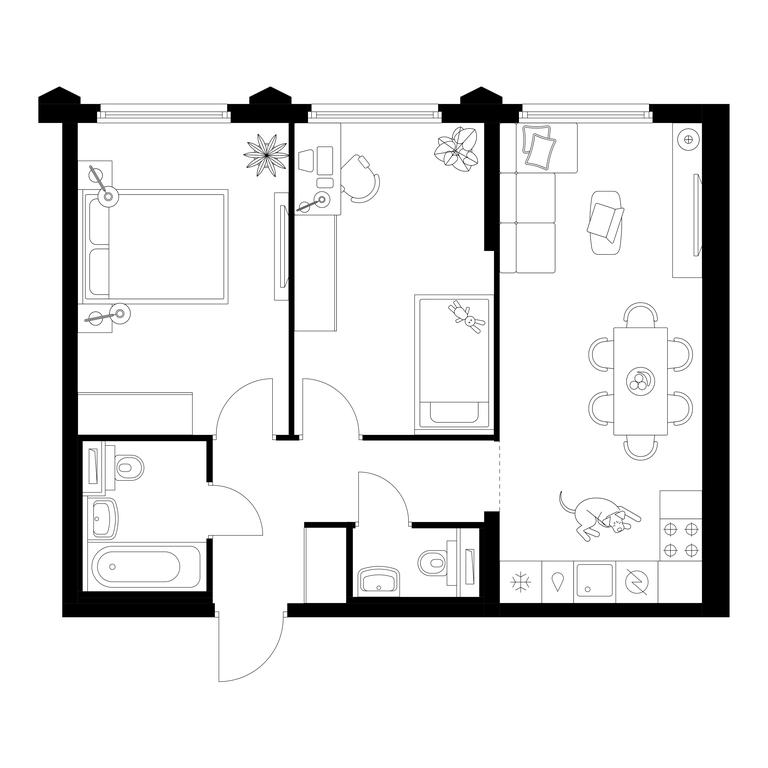2-BD Apartment Sale, 56.9 sq. m. at Businovskiy Park, Izhorskaya Street, 6с5, Moscow, Russia #1