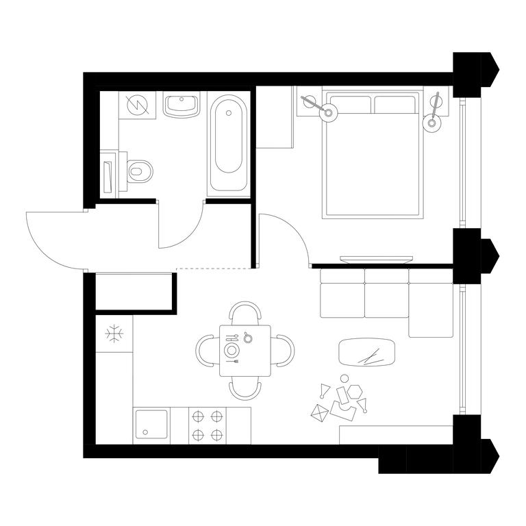 1-BD Apartment Sale, 31.8 sq. m. at Businovskiy Park, Izhorskaya Street, 6с5, Moscow, Russia #1