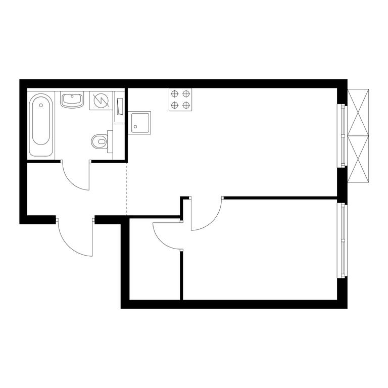 1-BD Apartment Sale, 36.9 sq. m. at Holland Park, Volokolamskoye Highway, 71/13к1, Moscow, Russia #1
