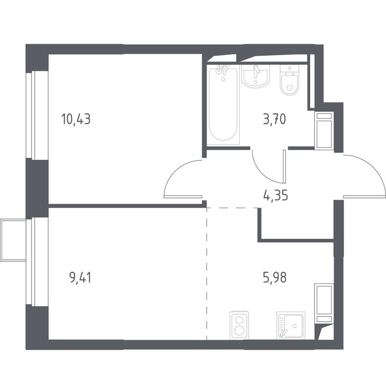 Apartment Sale, 33.5 sq. m. at Prigorod Lesnoe, Molodyozhny bulvar, 6, derevnya Misaylovo, Leninskiy City District, Moscow Region, Russia #1 Apartment Sale, 33.5 sq. m. at Prigorod Lesnoe, Molodyozhny bulvar, 6, derevnya Misaylovo, Leninskiy City District, Moscow Region, Russia #1