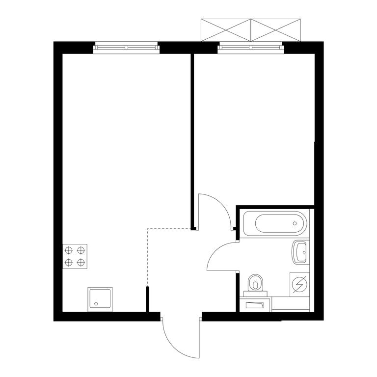 1-BD Apartment Sale, 36.2平方米 at Rustaveli 14, Rustaveli Street, 14с20, Moscow, Russia #1