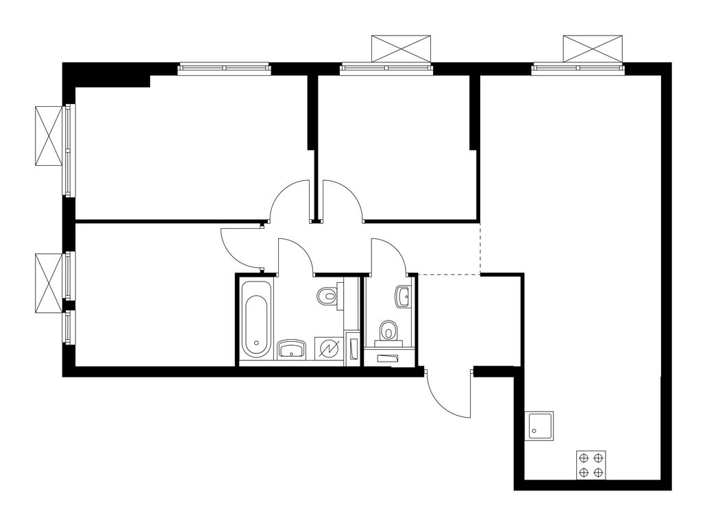 3-BD Apartment Sale, 71.3平方米 at Vtoroy Nagatinskiy, 2nd Nagatinsky Drive, 2к1, Moscow, Russia #1 3-BD Apartment Sale, 71.3平方米 at Vtoroy Nagatinskiy, 2nd Nagatinsky Drive, 2к1, Moscow, Russia #1