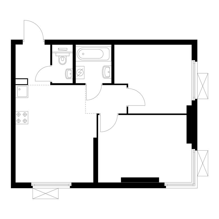 2-BD Apartment Sale, 49.9平方米 at Vtoroy Nagatinskiy, 2nd Nagatinsky Drive, 2к1, Moscow, Russia #1 2-BD Apartment Sale, 49.9平方米 at Vtoroy Nagatinskiy, 2nd Nagatinsky Drive, 2к1, Moscow, Russia #1