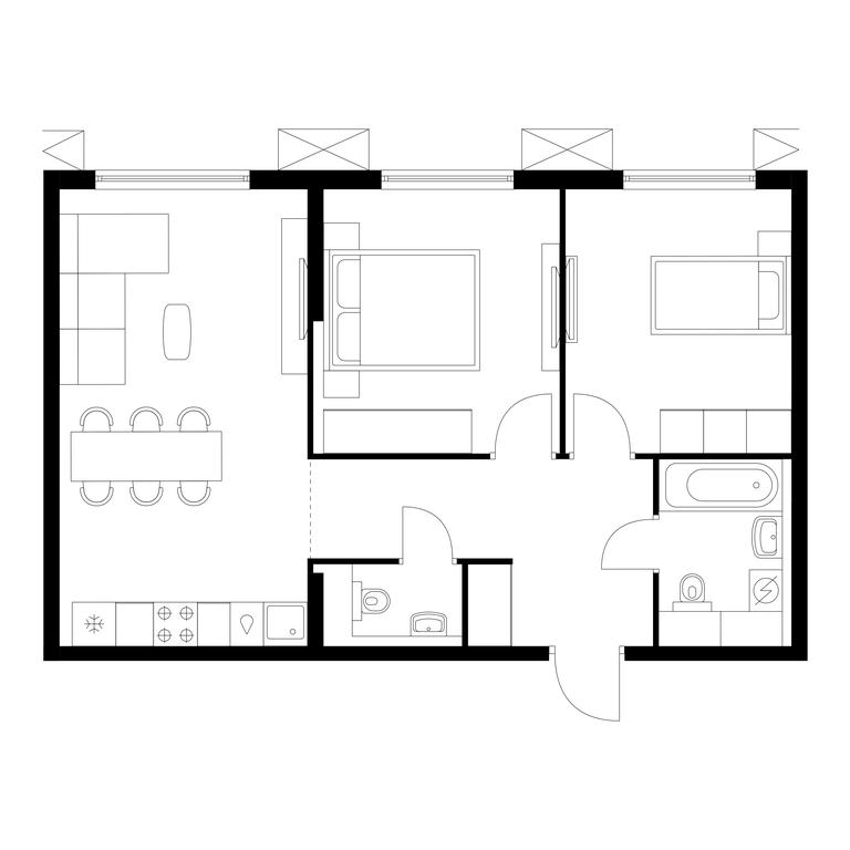 2-BD Apartment Sale, 58.1 sq. m. at Yauza Park, ulitsa Kolontsova, 4, Mytischi, Moscow Region, Russia #1