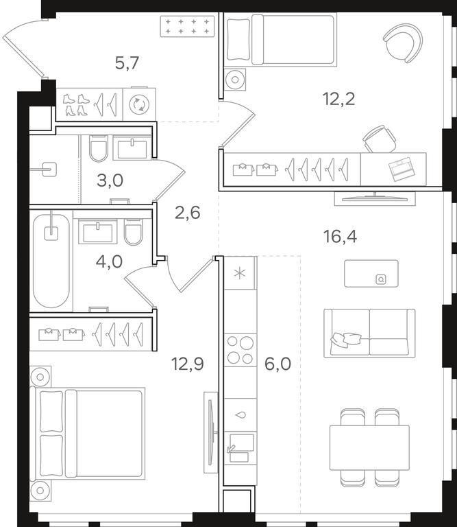 2-BD Apartment Sale, 62.8 sq. m. at Mangazeja v Bogorodskom, Ivanteyevskaya Street, 25к1, Moscow, Russia #2 2-BD Apartment Sale, 62.8 sq. m. at Mangazeja v Bogorodskom, Ivanteyevskaya Street, 25к1, Moscow, Russia #2