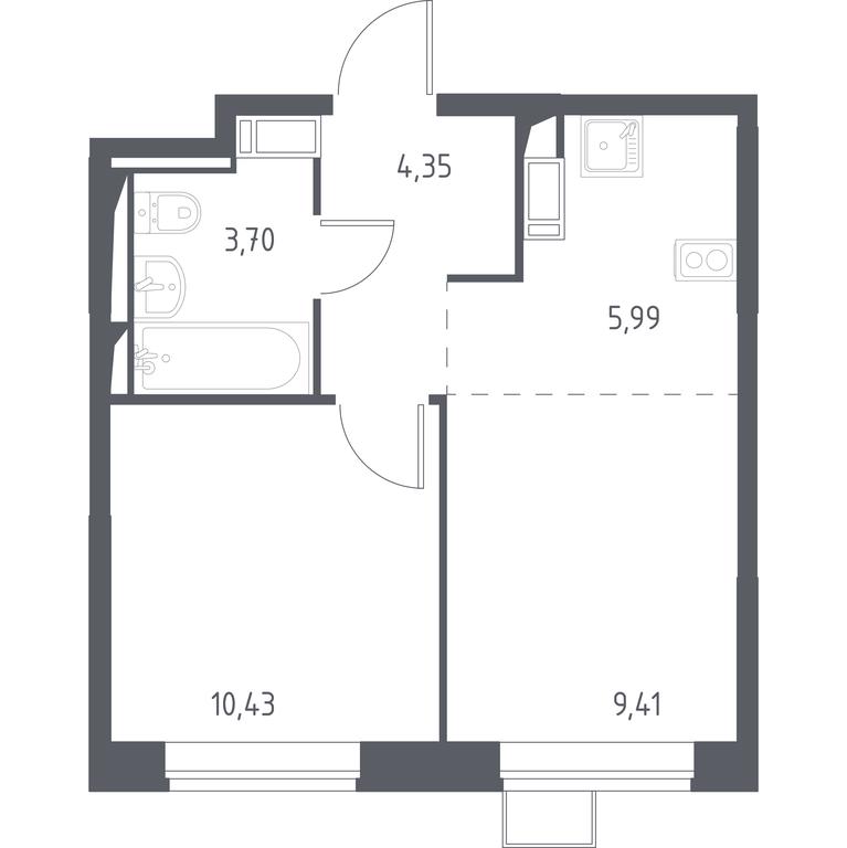 Apartment Sale, 33.8 sq. m. at Prigorod Lesnoe, Molodyozhny bulvar, 6, derevnya Misaylovo, Leninskiy City District, Moscow Region, Russia #1 Apartment Sale, 33.8 sq. m. at Prigorod Lesnoe, Molodyozhny bulvar, 6, derevnya Misaylovo, Leninskiy City District, Moscow Region, Russia #1