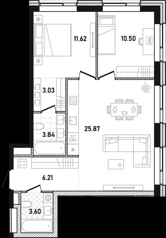 2-BD Apartment Sale, 64.67 sq. m. at Republic, Presnensky Val Street, 27с1, Moscow, Russia #1 2-BD Apartment Sale, 64.67 sq. m. at Republic, Presnensky Val Street, 27с1, Moscow, Russia #1