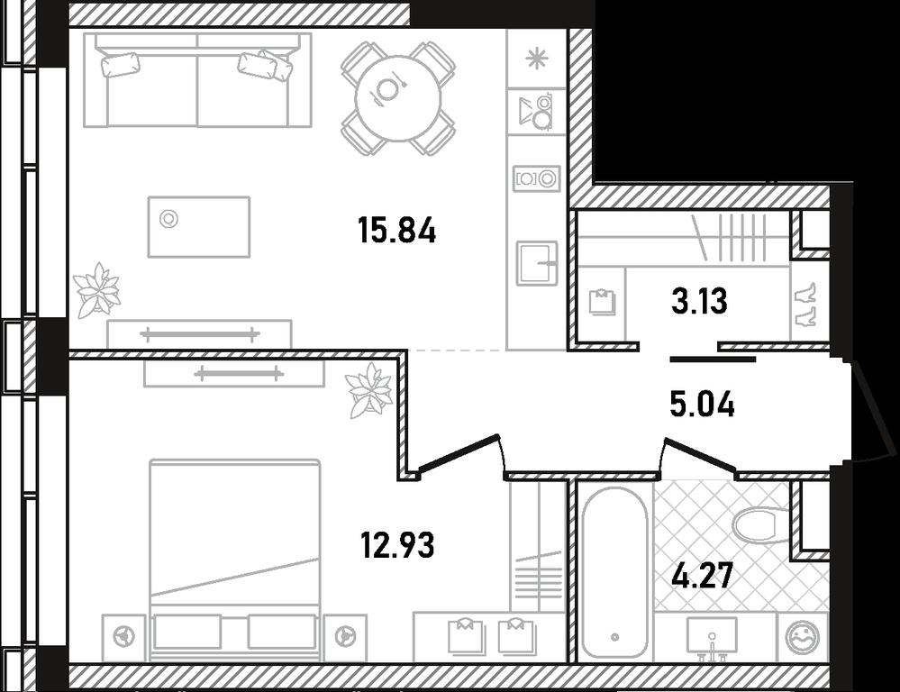 1-BD Apartment Sale, 41.21 sq. m. at Republic, Presnensky Val Street, 27с1, Moscow, Russia #1