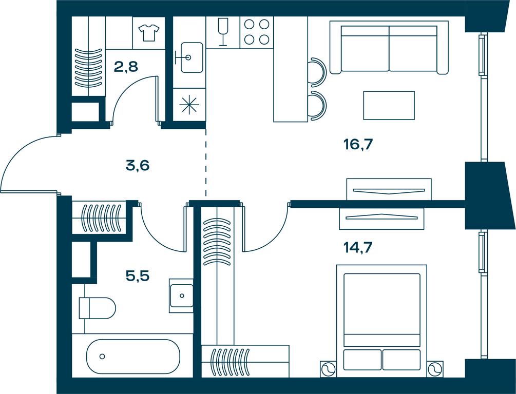 1-BD Apartment Sale, 44.4 sq. m. at Soul, Chasovaya Street, 28, Moscow, Russia #1 1-BD Apartment Sale, 44.4 sq. m. at Soul, Chasovaya Street, 28, Moscow, Russia #1