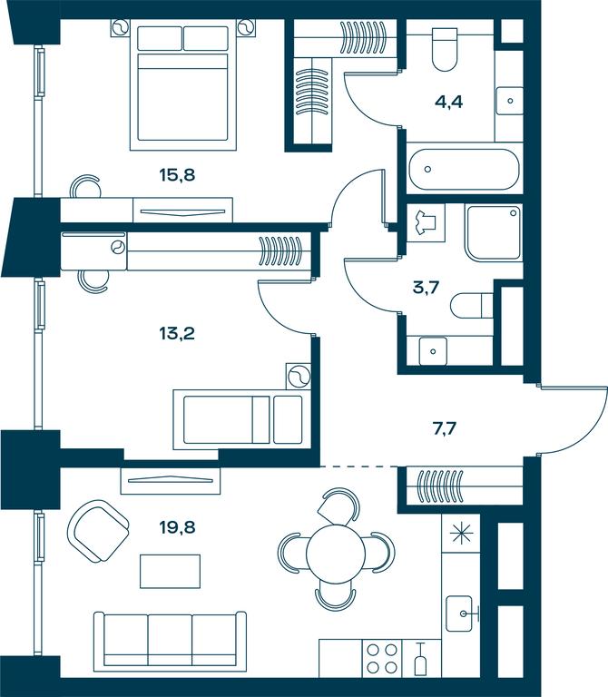 Продажа 2-комн. квартиры, 66,3 м² в ЖК «Соул (Soul)», Часовая улица, 28, Москва, Россия #1 Продажа 2-комн. квартиры, 66,3 м² в ЖК «Соул (Soul)», Часовая улица, 28, Москва, Россия #1