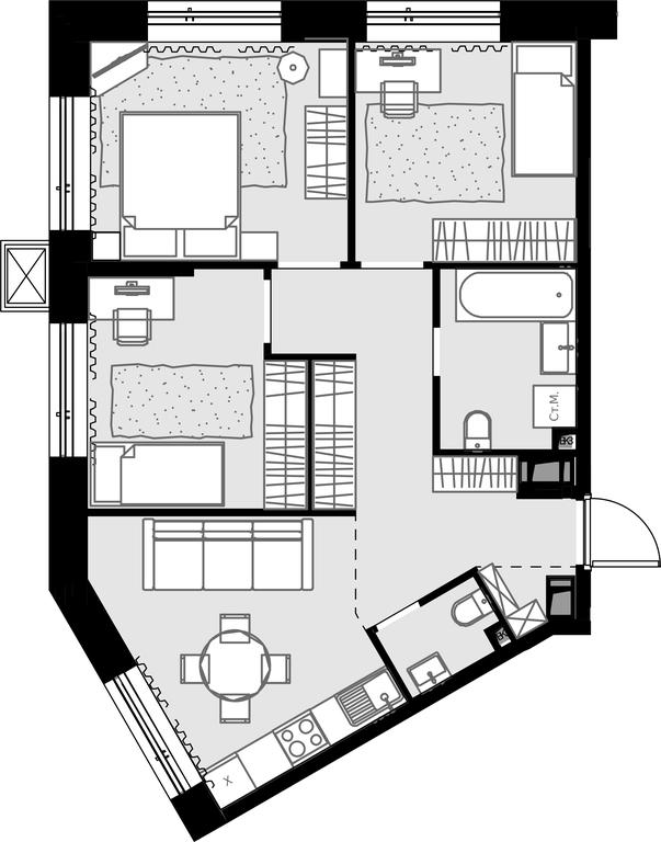 2-BD Apartment Sale, 62.7平方米 at Malevich, Otradnaya Street, 8, Moscow, Russia #1 2-BD Apartment Sale, 62.7平方米 at Malevich, Otradnaya Street, 8, Moscow, Russia #1