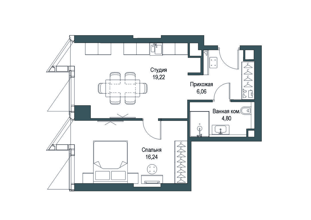 1-BD Apartment Sale, 46.32平方米 at Famous, Bagrationovsky Drive, 5к2, Moscow, Russia #1 1-BD Apartment Sale, 46.32平方米 at Famous, Bagrationovsky Drive, 5к2, Moscow, Russia #1